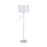 Lampa podłogowa z abażurem nowoczesna HOTEL PLUS biały śr. 47cm 9074