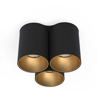 Punktowa lampa sufitowa EYE TONE III dł. 18cm 3xGU10 | czarny/złoty 8092