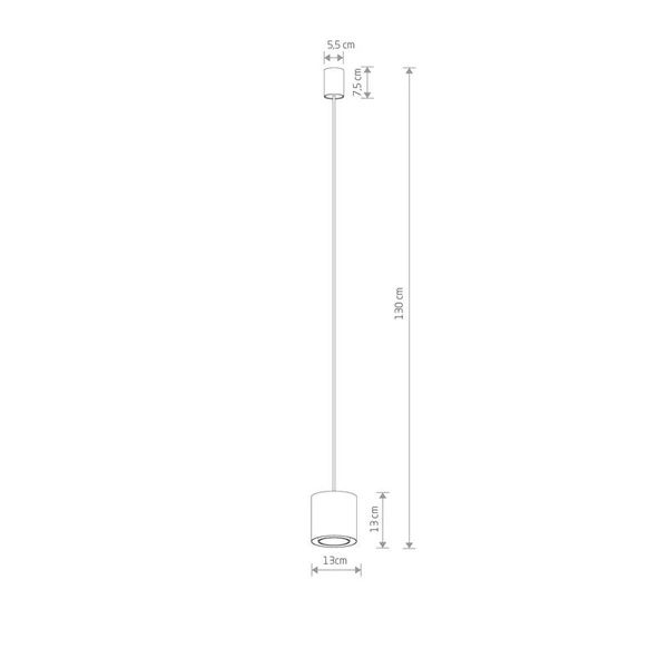 Lampa wisząca POINT DUO wys.130cm szer.13cm GU10 IP20 | Czarny - Złoty 11511