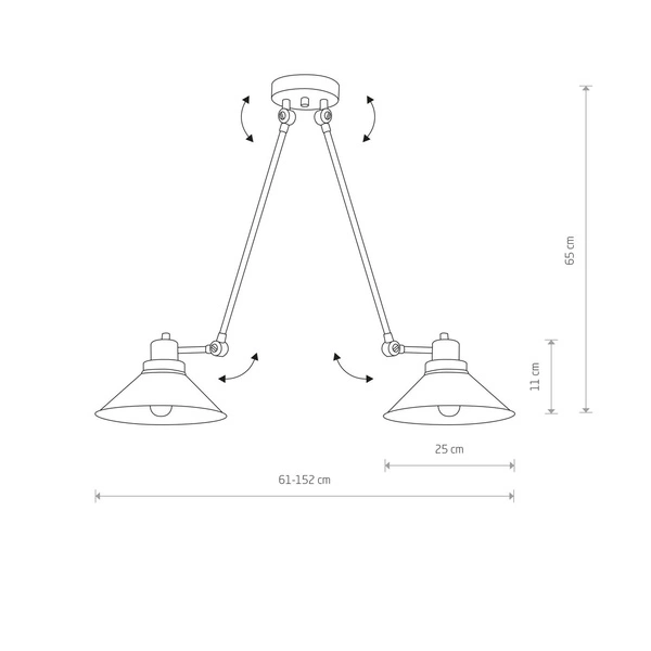 Lampa sufitowa na ramionach TECHNO II 9143