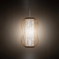 Lampa wisząca PUKET M śr. 26cm E27 | naturalne drewno/biały 11161