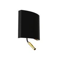 Kinkiet BORDE II 30cm E27 + G9 | czarny/mosiężny 7986