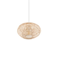 Lampa wisząca RATTAN S śr. 40cm E27 | naturalne drewno/biały 11153