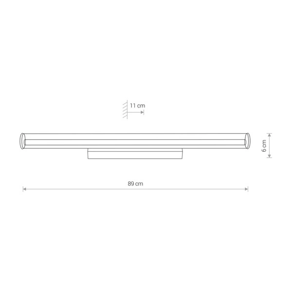 Kinkiet ION LED L 89cm 18W barwa ciepła 3000K | transparentny 8172
