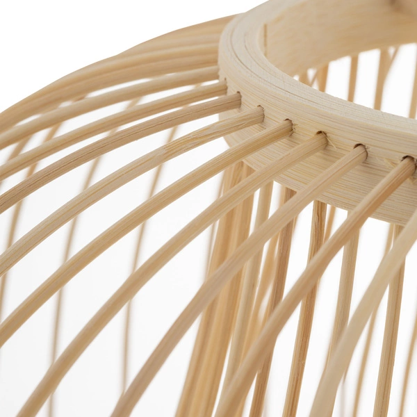 Lampa wisząca KRABI szer. 40cm E27 | naturalne drewno/biały 11158