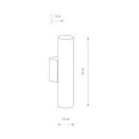 Kinkiet 2 punktowy EYE WALL do biura GU10 10W wys. 25cm | biały 8073