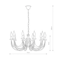 Szeroki klasyczny żyrandol ARES X zwis duży 206