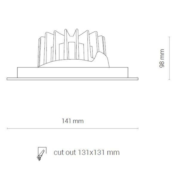 Lampa sufitowa wpuszczana DIA 18W LED 3000K | biały czarny 8722