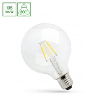 Ściemniana żarówka LED globe G125 E27 230V 8.5W CLEAR DIMM ciepła 3000K