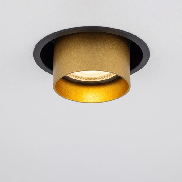 Regulowana lampa podtynkowa MONO SLIDE śr. 8,3cm GU10 | złoty/czarny 10800