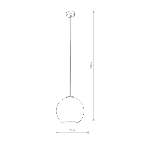 Lampa wisząca zwis kula POLARIS I transparentny/chrom śr. 25cm 9060