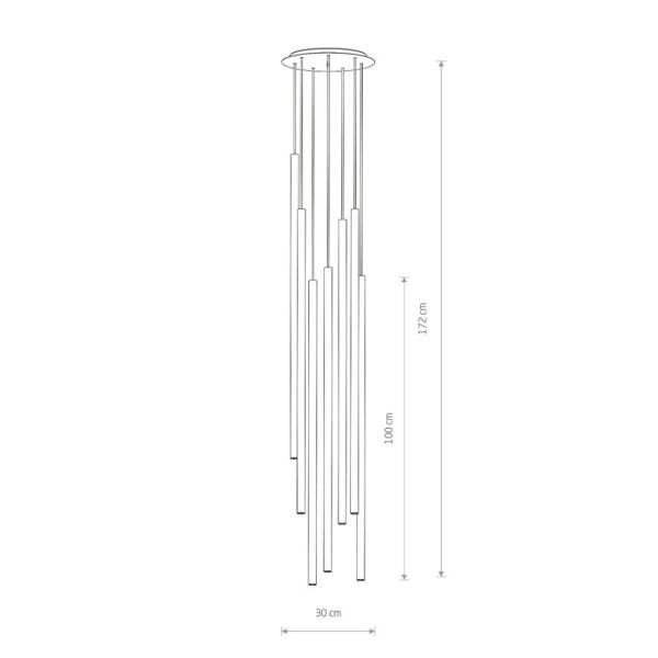 Lampa wisząca LASER SOLID BRASS VII 172cm 7xG9 | mosiężny 7668