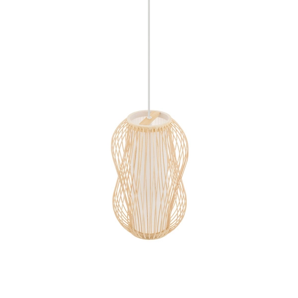 Lampa wisząca PUKET S śr. 21cm E27 | naturalne drewno/biały 11160