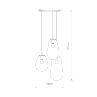 Lampa wisząca PEAR III wys. 130cm 3xE27 | złoty/transparentny 7794