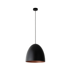 Lampa wisząca EGG M BLACK/COPPER szer. 38 cm E27 | czarny/miedziany