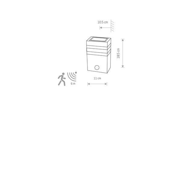 Elewacyjna Lampa RIO SENSOR z czujnikiem ruchu 7017