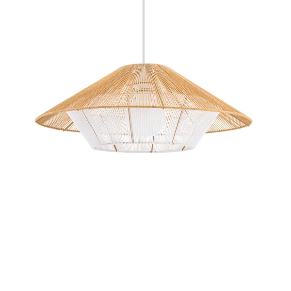 Lampa wisząca JAPANDI M szer. 60cm E27 | naturalne drewno/biały 11157