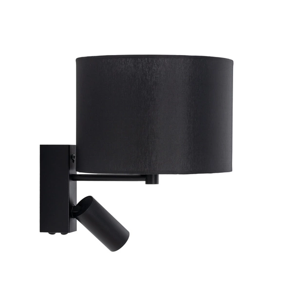 Kinkiet LUSSO E27+miniGU10 wys.30cm szer.23cm włącznik | Czarny 11521