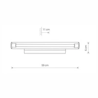 Kinkiet ION LED M 59cm 18W barwa ciepła 3000K | transparentny 8171