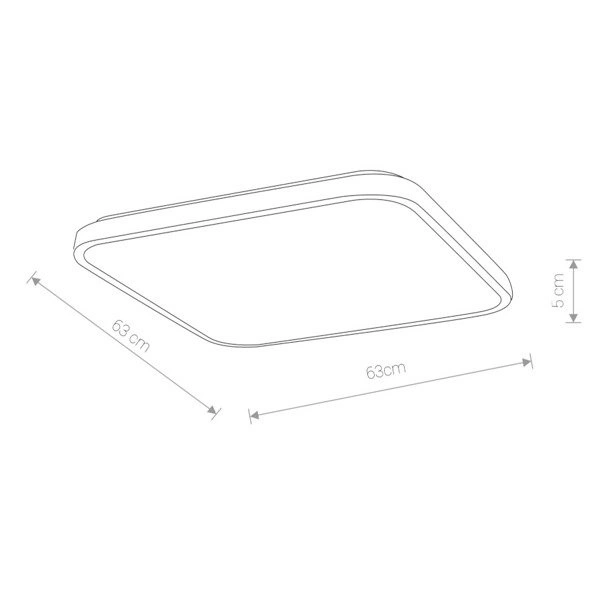 Plafon lampa sufitowa AGNES SQUARE LED 64W biały szer. 63cm 9171