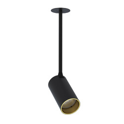 Lampa 1 punktowa podtynkowa MONO SURFACE LONG S 10W GU10 | czarny złoty