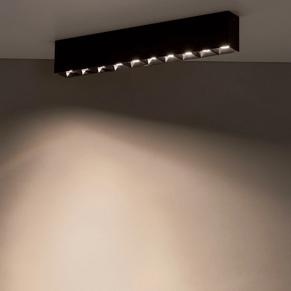 Liniowa oprawa natynkowa MIDI LED 38,5cm 40W 3000K ciepła | czarny 10056