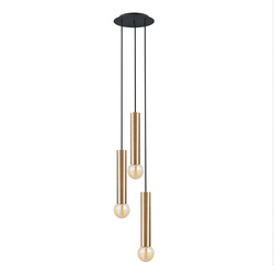 Lampa wisząca BATON III wys. 130cm 3xE27 | mosiężny