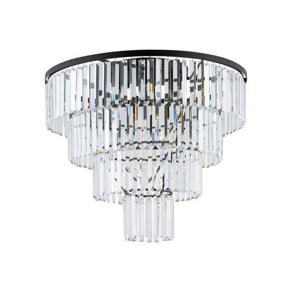 Żyrandol CRISTAL SILVER L szer. 71cm 12xE14 | czarny/transparentny 7630