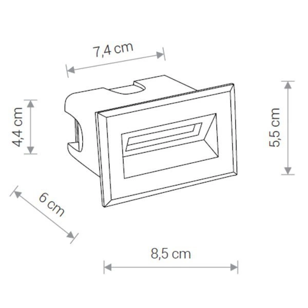 Lampa wpuszczana ścienna BAY LED S IP65 | czarny 8164