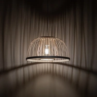 Lampa wisząca KRABI szer. 40cm E27 | naturalne drewno/biały 11158