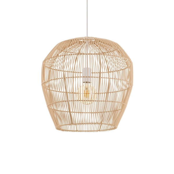 Lampa wisząca HAITI S śr. 43cm E27 | naturalne drewno/biały 11163