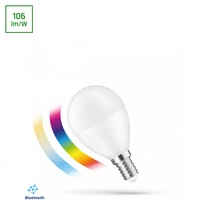 Żarówka LED sterowana Bluetooth RGBW + CCT  barwa 2700 - 6000K 4,9W E14 SMART Simply multikolor
