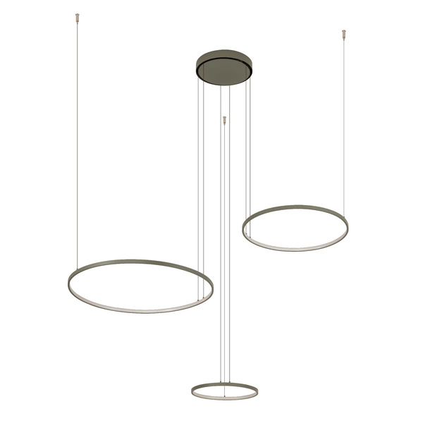 Lampa wisząca CIRCOLO LED SILK OLIVE wys.140cm szer.125cm 45W 3000K 1600lm IP20 | Silk olive
