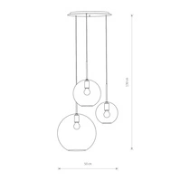 Lampa wisząca SPHERE III szer. 50cm 3xE27 | transparentny 7788