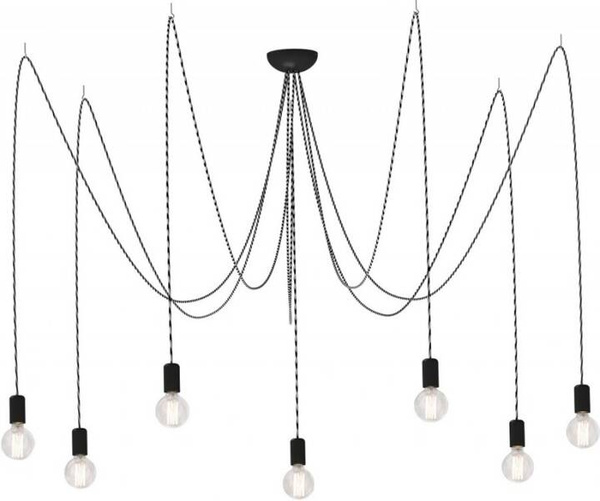 Lampa wisząca SPIDER GRAY VII kable 7x3m E27 | szary