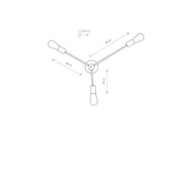 Kinkiet lampa sufitowa loft MILL III czarny/złoty 9136