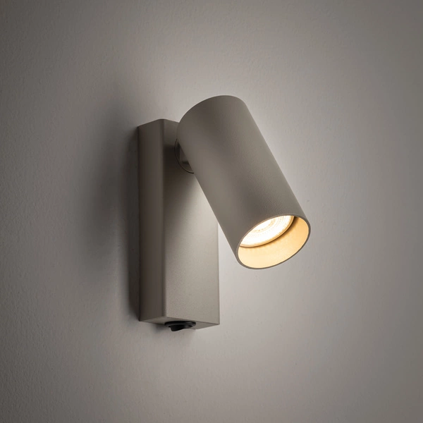 Kinkiet FOURTY miniGU10 wys.17cm szer.10cm włącznik | Silk gray 11765