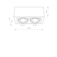 Spot sufitowy BOX ANTIQUE II szer. 35cm 2xGU10 | ciemne drewno/czarny 7650