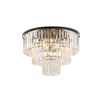 Żyrandol CRISTAL SILVER M szer. 56cm 9xE14 | czarny 7627