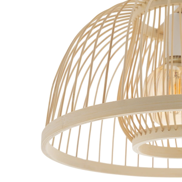 Lampa wisząca KRABI szer. 40cm E27 | naturalne drewno/biały 11158