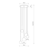 Lampa wisząca KARO V 120cm 5xG9 | czarny/złoty 10303