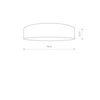 Lampa sufitowa plafon z abażurem TURDA VII szary/srebrny śr. 78cm 8960