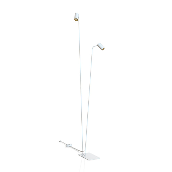 Lampa podłogowa podwójna MONO 120cm 2xGU10 | biały/złoty