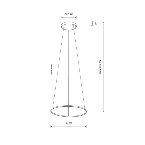 Lampa wisząca CIRCOLO LED szer. 45cm 18W barwa neutralna 4000K | czarny 10863