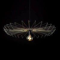 Lampa wisząca druciana zwis nowoczesna UMBRELLA złoty/czarny śr. 78cm 8874