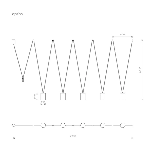 Lampa wisząca MORE TONE V 200cm 5xGU10 | czarny/złoty 7817