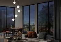 Lampa wisząca KARO V 120cm 5xG9 | czarny/złoty 10303