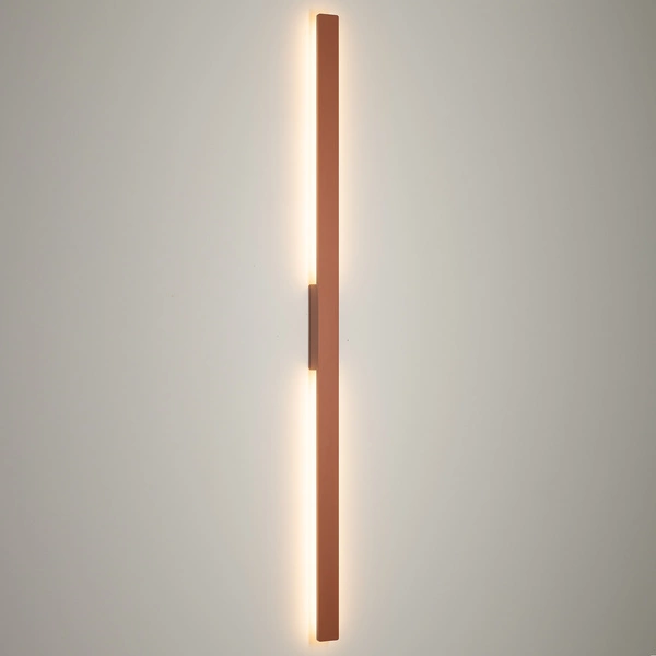 Zewnętrzny kinkiet DEMI LED L 24W 3000K 1500lm wys.144cm szer.5.2cm IP54 | Brick red 11561