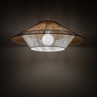 Lampa wisząca JAPANDI M szer. 60cm E27 | naturalne drewno/biały 11157