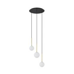 Minimalistyczna lampa wisząca potrójna G9 100cm KARO III | czarny złoty